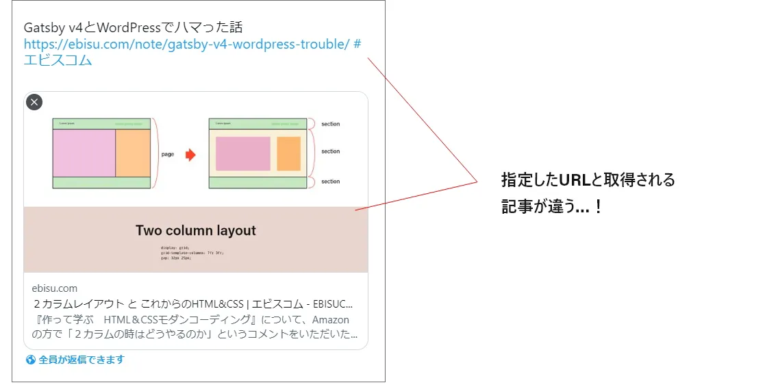 指定したURLと取得される記事が違う…!